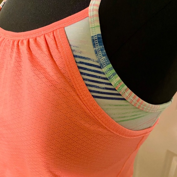 Ivivva by Lululemon Girls Coral Double Dutch Racerback Tank - Size 14 - Picture 4 of 8